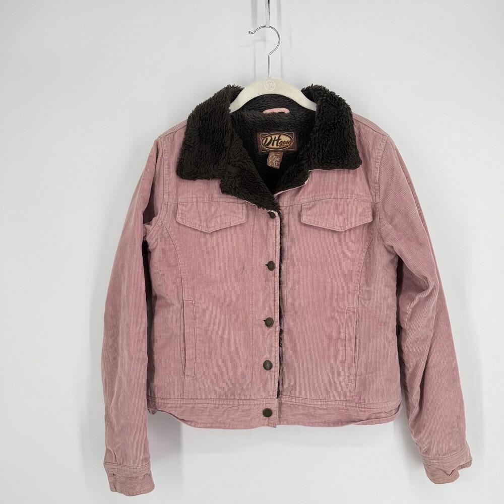 Vintage 90s y2k coat pink corduroy bomber small S fall winter casual outdoor